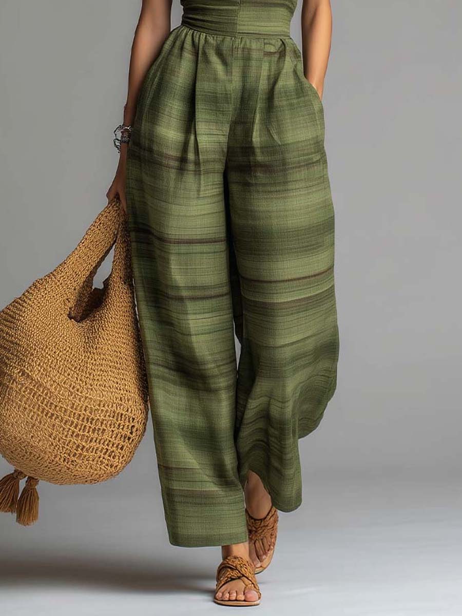Bohemian Halter High-Neck Wide-Leg Jumpsuit - Image 5