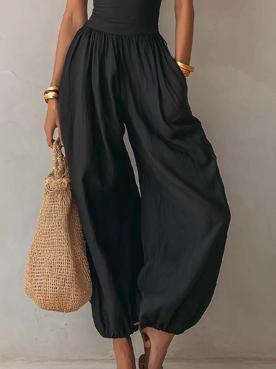 Bohemian Halter Keyhole Balloon-Leg Jumpsuit - Image 5