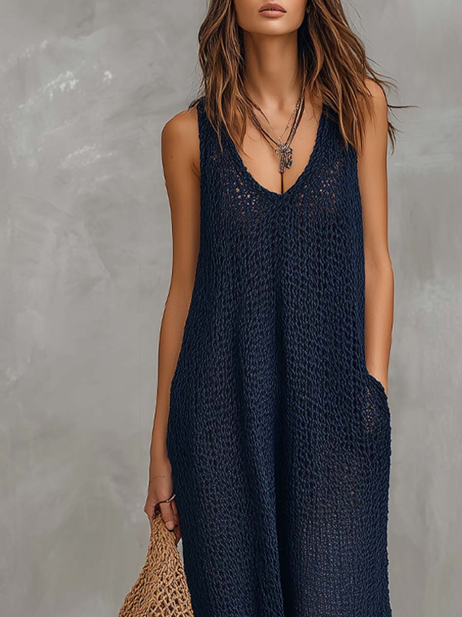 Bohemian Vacation Knitted Jumpsuit - Image 3