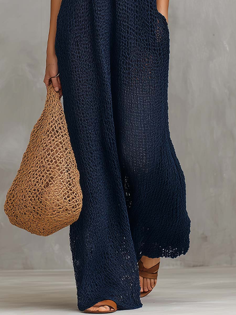 Bohemian Vacation Knitted Jumpsuit - Image 4