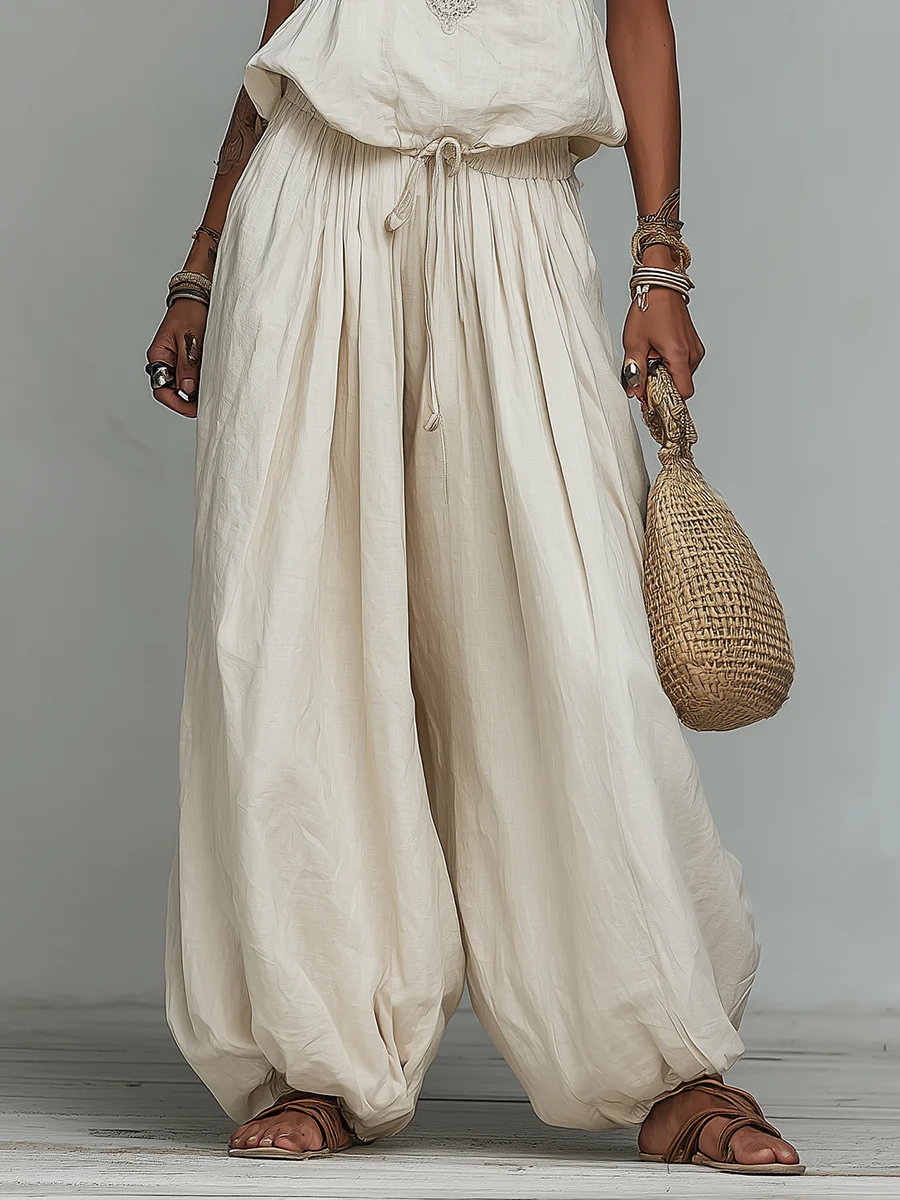 Boho Embroidered Vest & Balloon Pants Set - Image 5