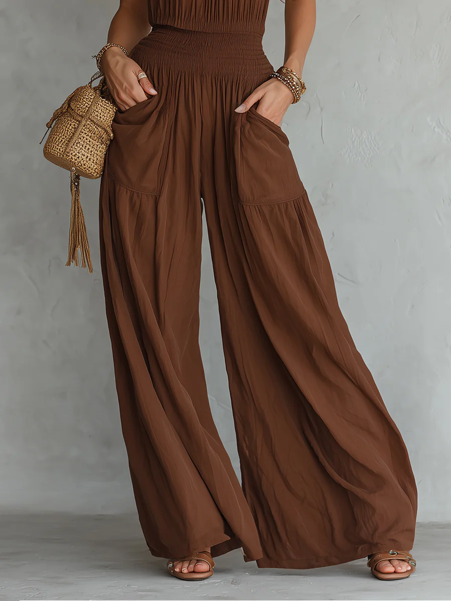 Boho Halter Neck Sleeveless Wide Leg Jumpsuit - Image 5