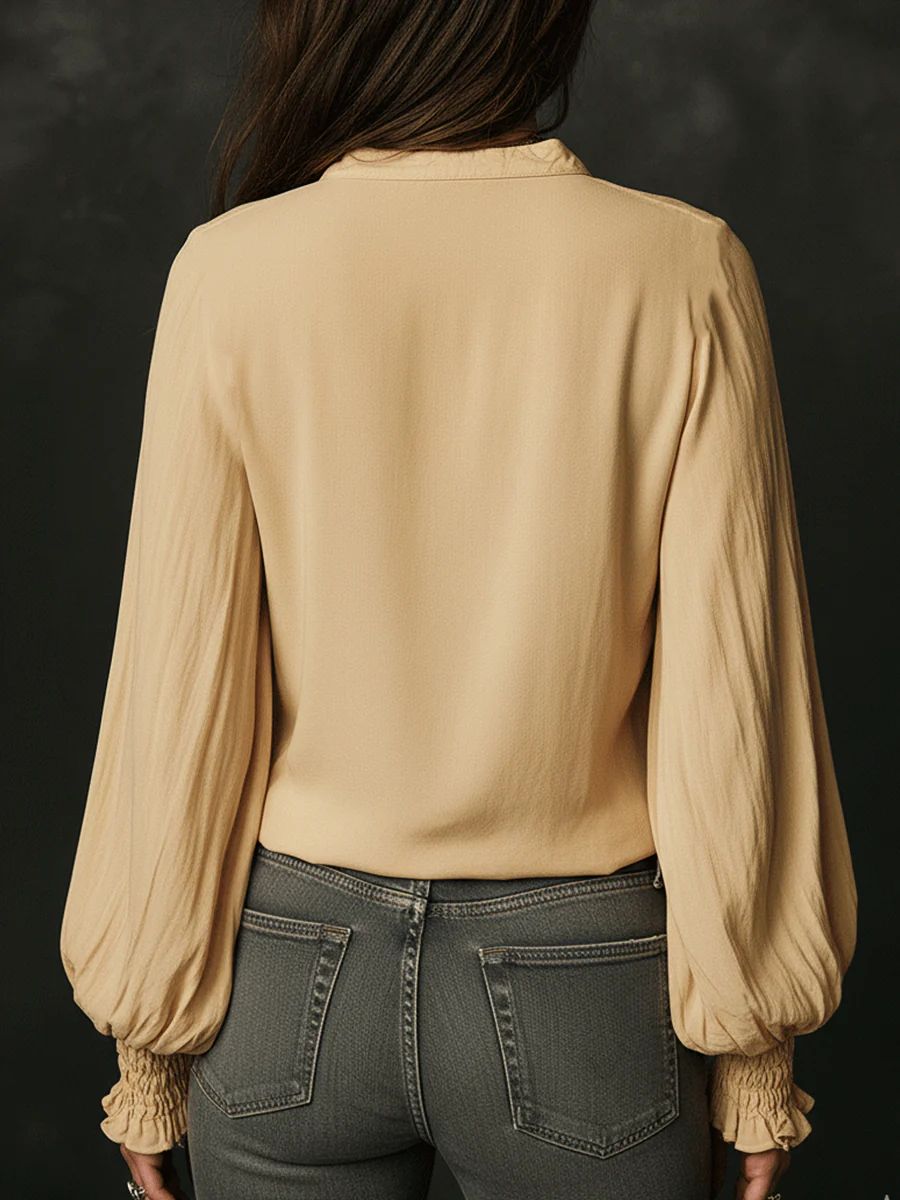 Casual Yellow Floral Embroidered Cotton Shirt - Image 2