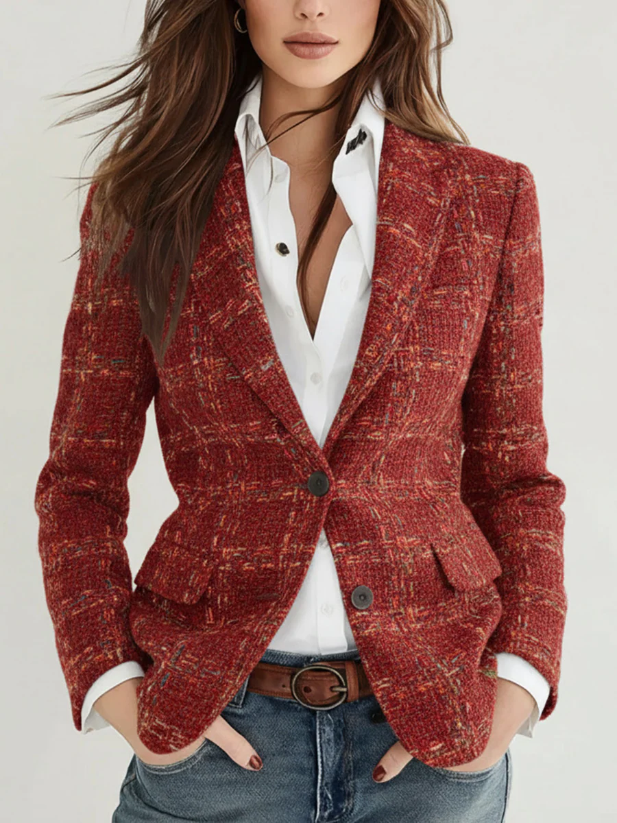Vintage Plaid Blazer - Image 3