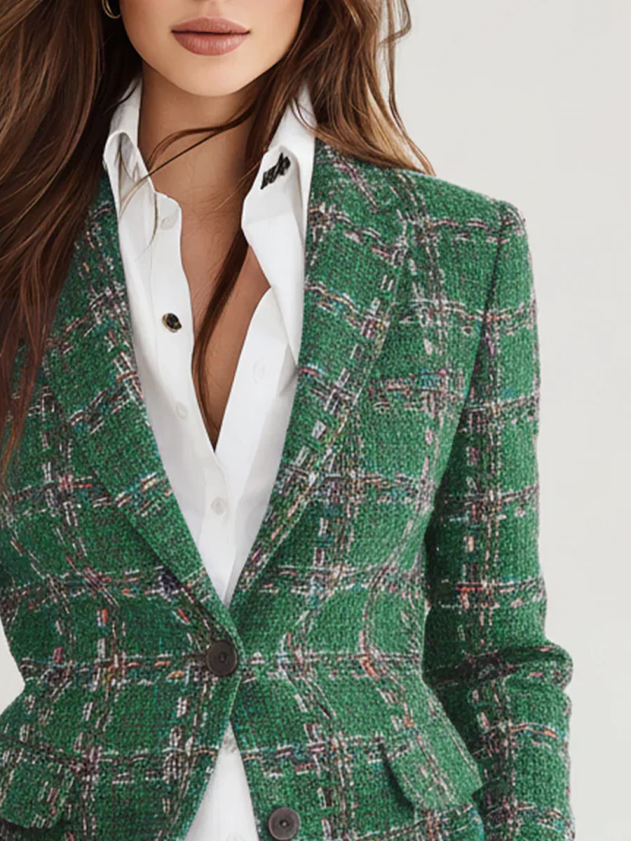 Vintage Plaid Blazer - Image 6