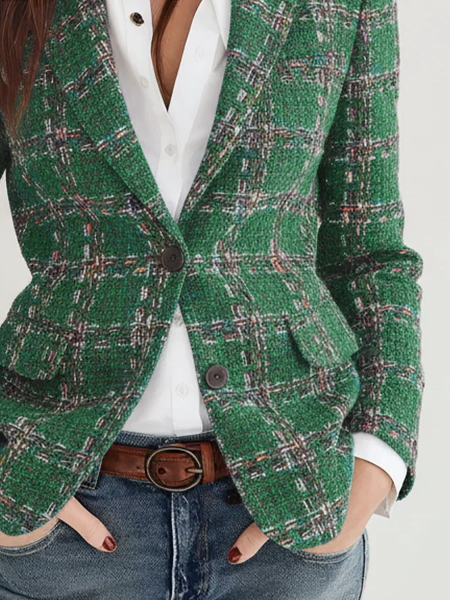 Vintage Plaid Blazer - Image 8
