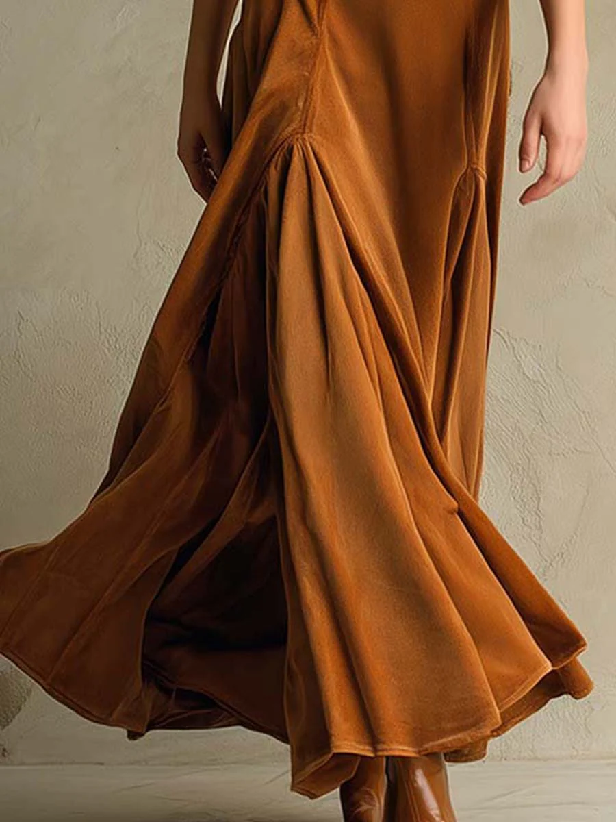 Elegant 70s Style Blazer Style Velvet Dress - Image 5