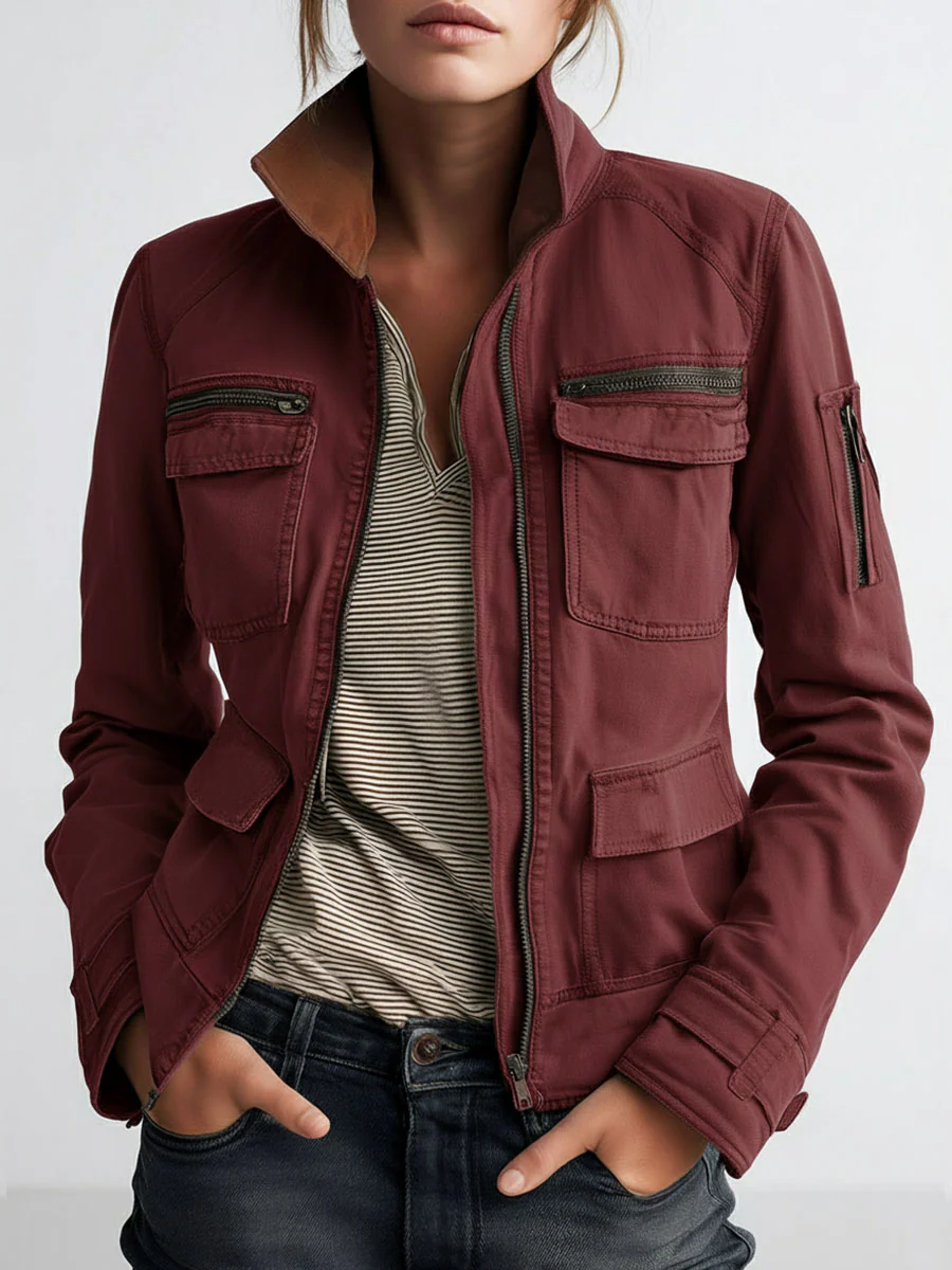 Outerdoor Utility Pocket Olive Green Cargo Jacket - Image 3