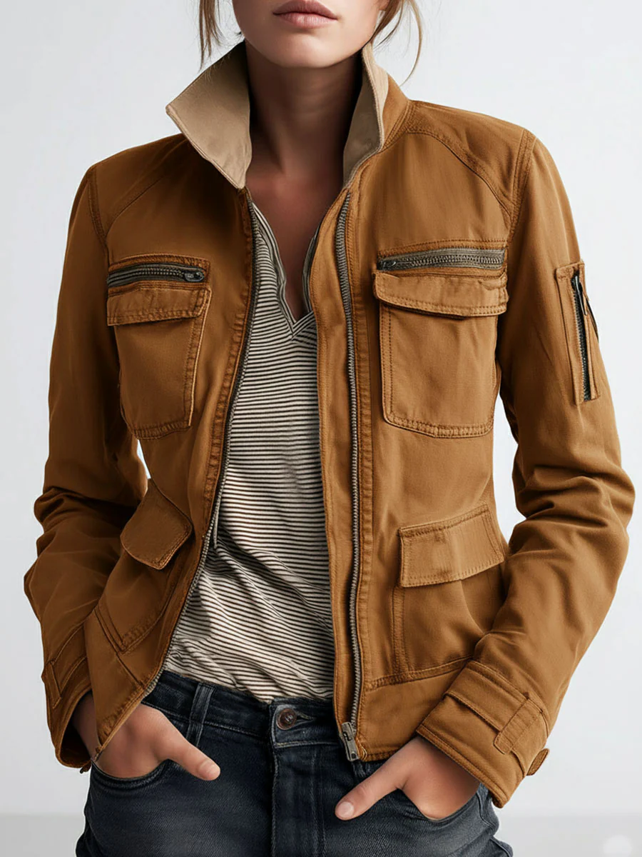 Outerdoor Utility Pocket Olive Green Cargo Jacket - Image 4