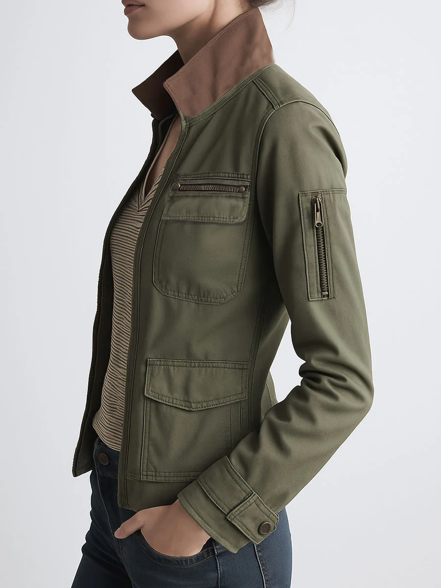 Outerdoor Utility Pocket Olive Green Cargo Jacket - Image 6