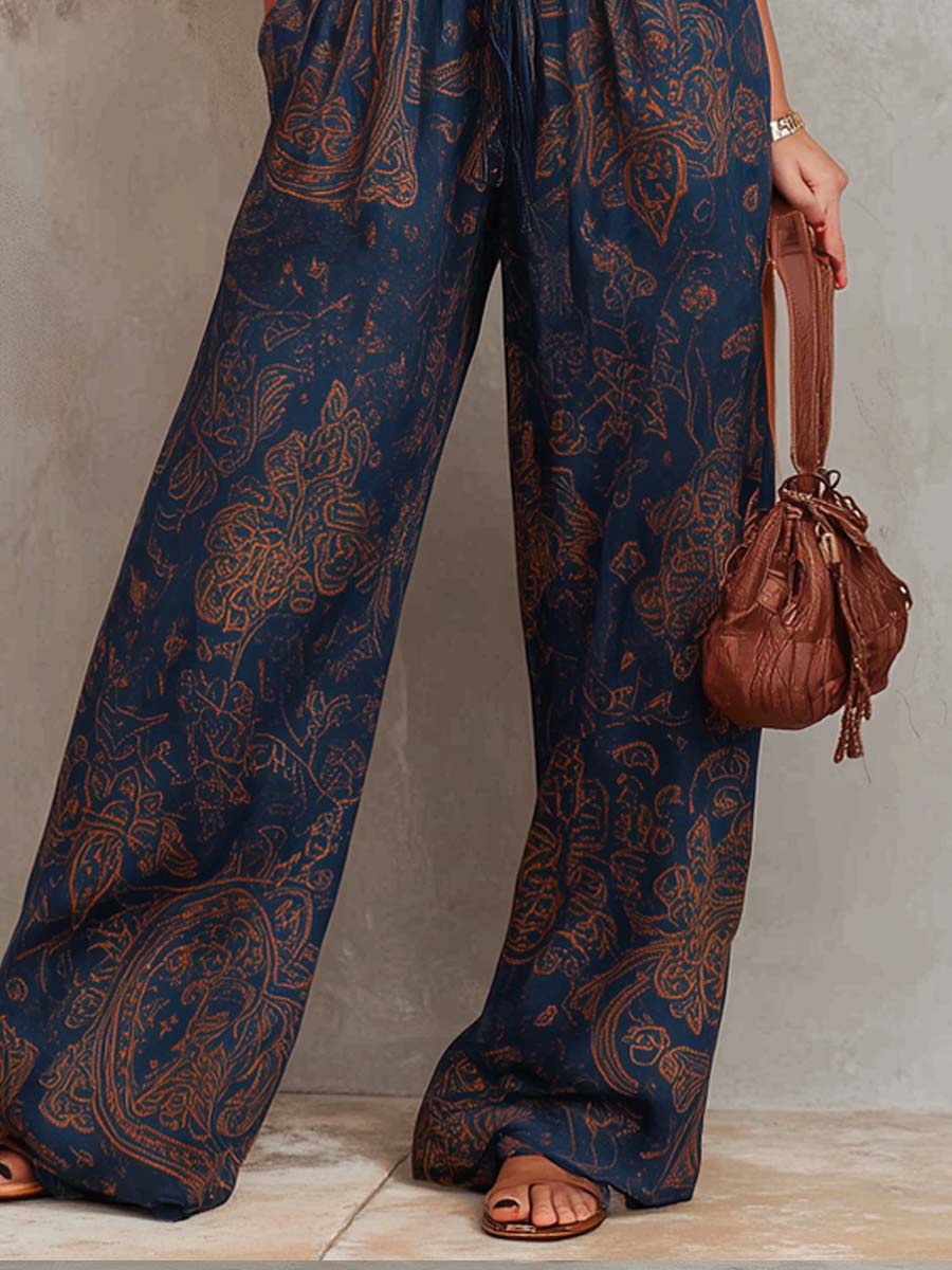 Retro Paisley Halter Jumpsuit - Image 3