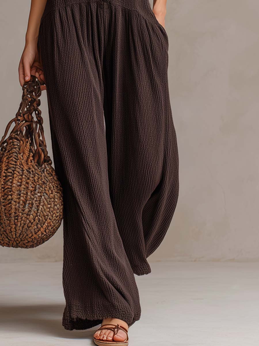 Retro Ruffle Neck Knitted Jumpsuit - Image 4