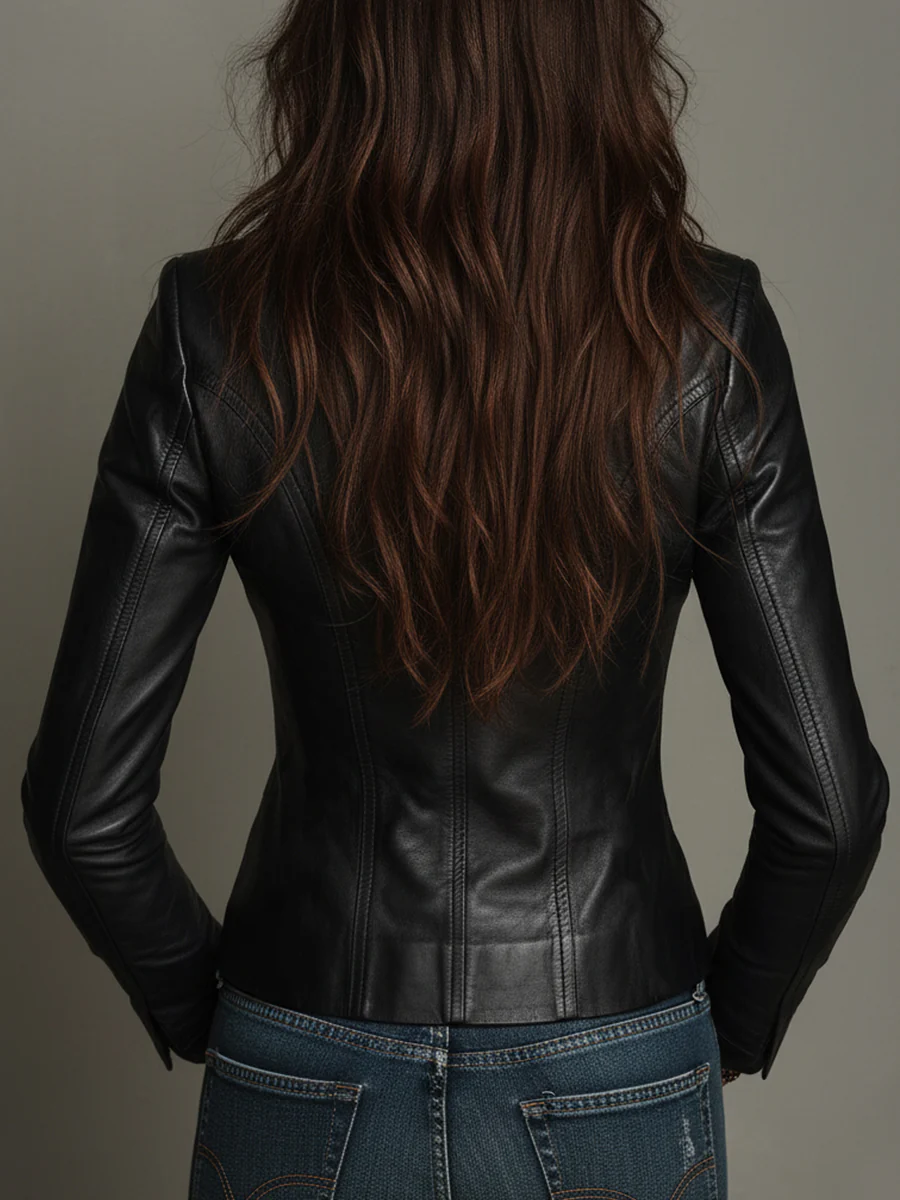 Retro Single-breasted Slim-fit Jacket Made Of Eco-friendly PU Leather - Image 3