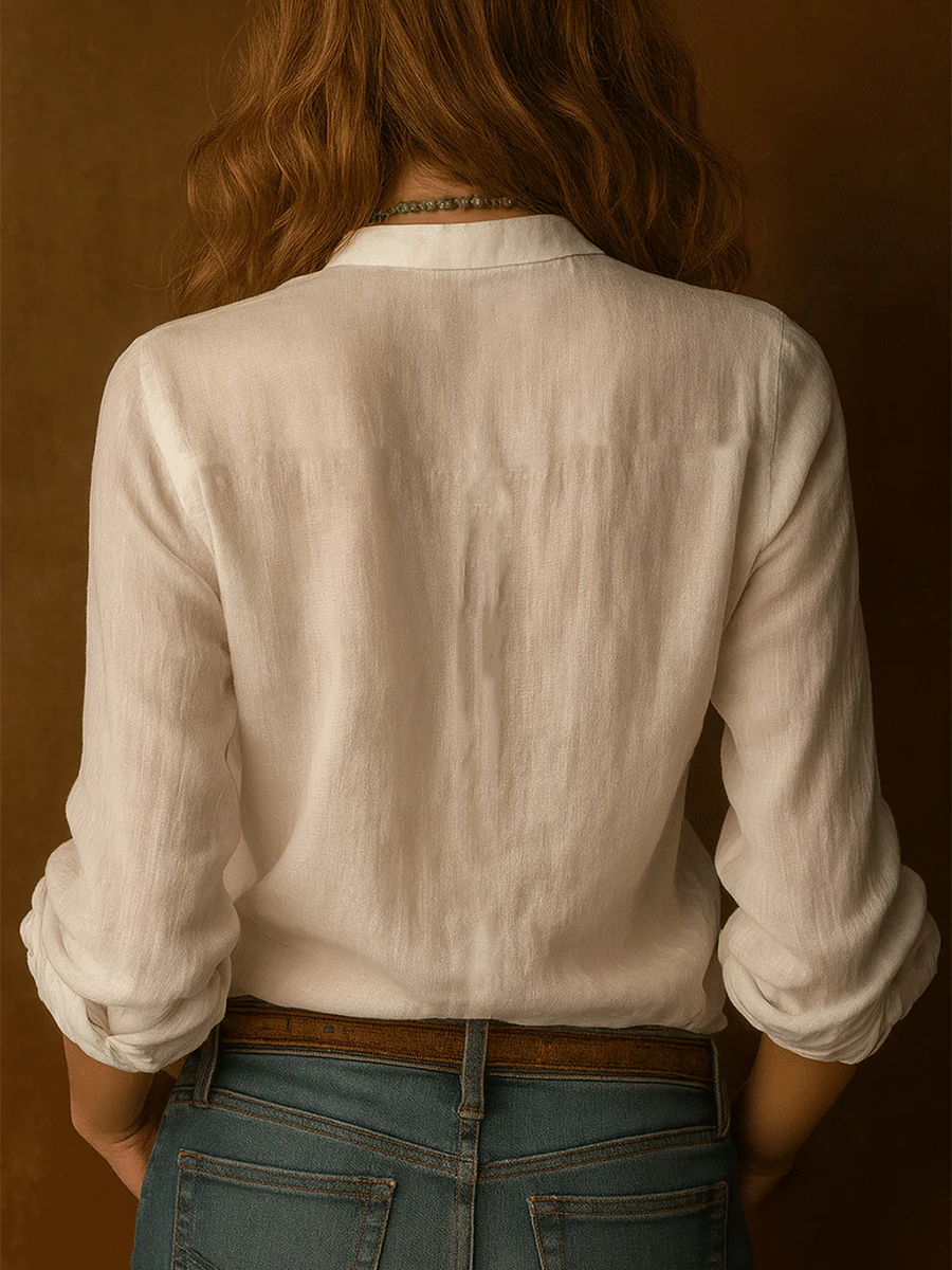 Romantic Boho White Cotton Lace Blouse - Image 2